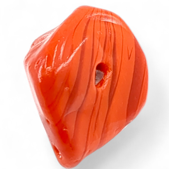 Orange Swirl Art Glass Pocket Stone Slag Tumbled Cullet Sorcerers Stone #4S92 - Picture 5 of 7